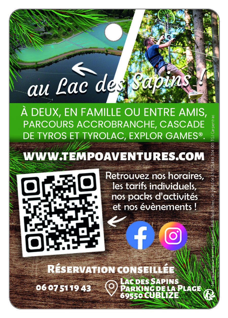 TEMPO AVENTURE, Parc Multi-activités Lac des sapins